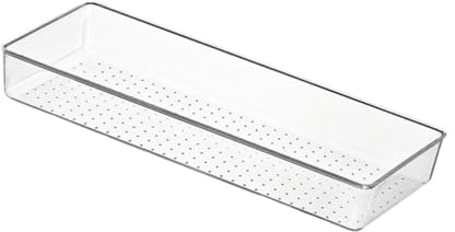 perfk Organizador de cajones Caja de Almacenamiento sin Tapa Divisor de cajón de Escritorio multipropósito Transparente para tocador de Dormitorio de, 38cm X 15cm