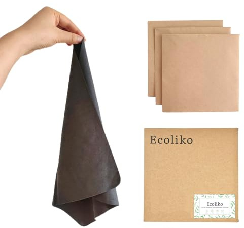 Ecoliko XXL Brillenputztuch 30x30 cm [3er] Mikrofasertuch zur Reinigung von Bildschirm, Display, Handy, Tablet, Laptop, TV - Weiches Tuch für empfindliche Oberfläche & Hochglanz, Waschbar - Dunkelgrau