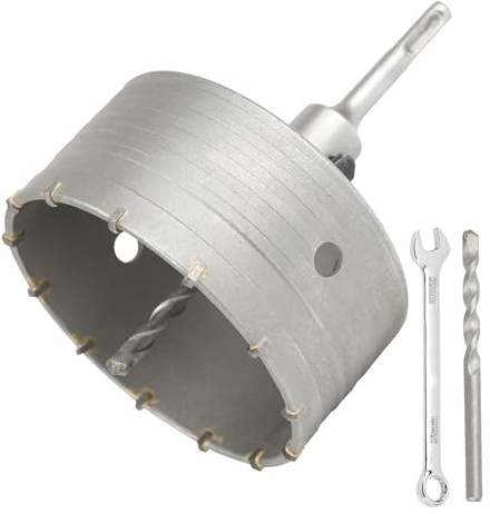 SUQIN Carotatrice A Tazza Per Muro Ø 120mm Con Adattatore SDS PLUS 110 mm E Punta Centraggio 8 mm x 110 mm,Sega A Tazza Per Calcestruzzo,Frese Carotatrici a Tazza per Muri Calcestruzzo Cemento