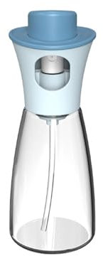 Botella de vidrio con atomizador de aceite, capacidad de 180 ml, herramienta de cocina y barbacoa, color azul