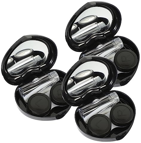 PERSELOSO 3sets Compact Travel Contacts Lens Case Mirror Women Lens Holder Storage Box for Halloween