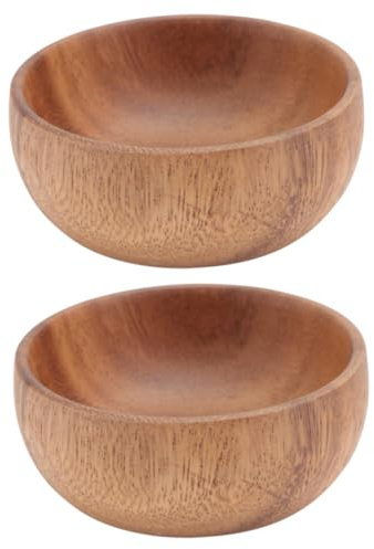 UTHCLO 2pezzi Ciotola Per Insalata in Legno Piccole Ciotole in Legno Ciotola Liscia Per Servire Insalata e Dolci Versatile Insalatiera