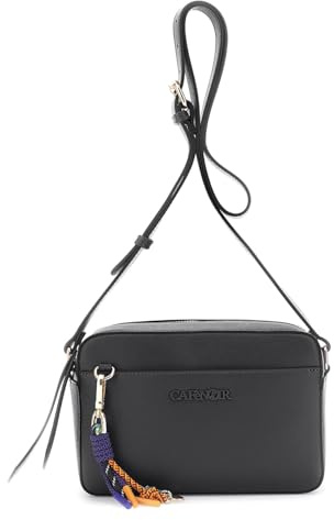 CAFèNOIR - Camera Bag Effetto Pelle Saffiano Con Charms Multicolor, Da Donna, Colore Nero, Taglia Unica