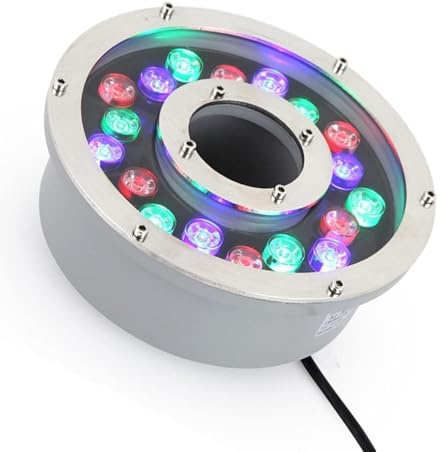 Faretto Subacquei - Faretti Piscina, IP68 Illuminazione Impermeabile Per Stagno A Foro Centrale, Luce Subacquea 12/24V, Lampada Per Giochi D'acqua Con Cambio Colore RGB Con Telecomando(6w(AC24V))