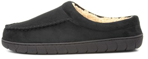 The Slipper Company Mens Black Warm Lined Mule - Size 11 UK - Black