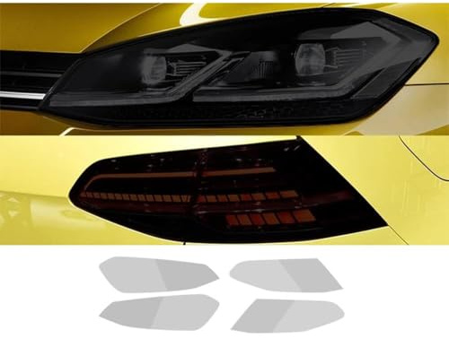Pellicola Protettiva per fari Auto per VW Golf 7 MK7 2012-2020,TPU Trasparente Autoadesiva Oscurante Decorazioni Accessori,Black