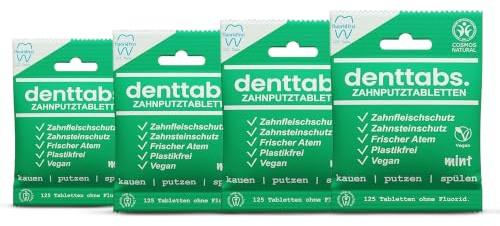 Denttabs mint utan fluor 4 x 125 st.