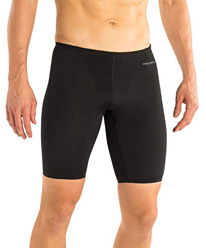 Dolfin Winner's Men's Athletic Swimsuit - Training Jammer Shorts for Racing and Competitions (Black, M)