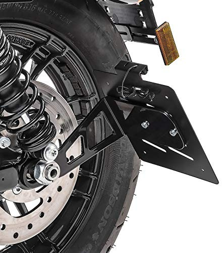 Kennzeichenhalter seitlich M Kompatibel mit Harley Davidson Sportster 04-20 schwarz