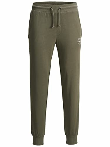 JACK & JONES joggingbyxor för män, normal passform, joggingbyxor, Dammig oliv, L