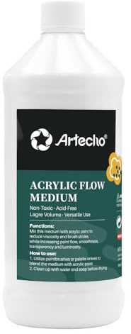 Artecho Pouring Medium per Acrilico 946 ml(32oz), Floetrol Medium per Acrilico Pouring,Impermeabile,Non Ingiallente