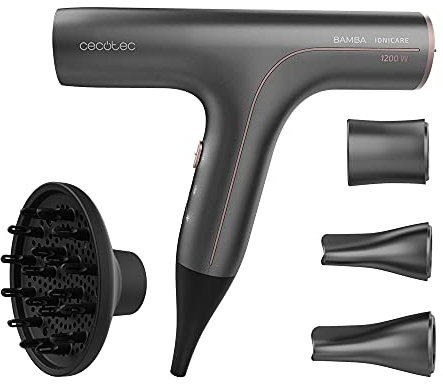 Cecotec IoniCare 6000 RockStar Essence Bamba-Haartrockner, 2200 W, digitaler Motor, Ionen, 5 Temperatureinstellungen, inklusive Diffusor und Konzentratdüse, 1,8 m Kabel (6000 RockStar Soft Pro)