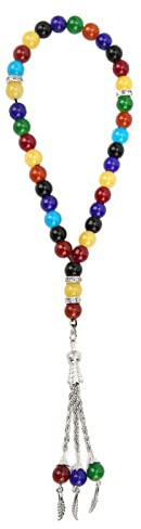 Hapivida Muslimischer Gebets Rosenkranz 8 mm Harz Islamische Gebetskette, Unisex Tasbih 33 Perlen Muslimische Ornamente Handwerk für Religiöse Artikel Ramadan Geschenk