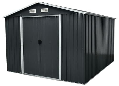 Grindi - Gerätehaus Metall Sorbus III - Gartenhütte - Gartenhaus - Geräteschuppen 238x301x214 cm Schiebetür - Garten Schrank - Fahrradgarage - Shelter - Gartengerätehaus - Tiny House