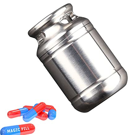 Pillendose Schlüsselanhänger Wasserdicht, Titan Reise Mini Metall Tablettendose für Unterwegs, Luftdicht Tragbar EDC Kapsel Täglich Tablettenbox Medizin Flasche Tabletten-Organizer