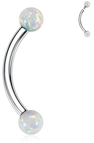 hengkaixuan G23 Titan ögonbryn piercing smycken ögonbryn ringar böjd skivstång 16 g ögonbryn navelring navelringar Rook Daith örhängen läppring ögonbrynssmycken 6 mm – 12 mm, 16G-12mm, Titan, Ingen