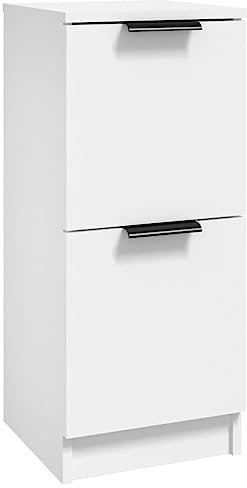 vidaXL Nachtschrank, Weiß, 30x30x70 cm, Holzwerkstoff, Modernes Design, Schlafzimmer-Aufbewahrungsschrank mit Tür, Nachttisch, Möbel für Zuhause