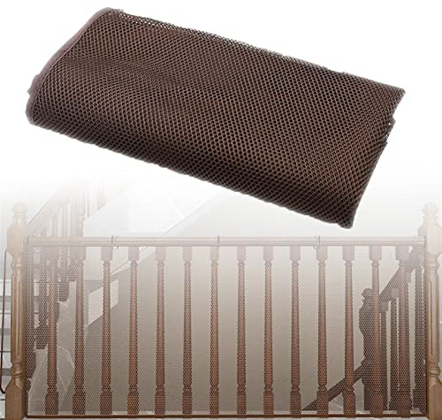 GZGLZDQ Balkonnetz für Katzen, Breite 60cm/70cm/80cm/90cm, Treppenschutzgitter Sicherheitsnetz für Fenster, Geländer,Treppe Schutznetz, Fischernetz, Treppenschutznetz (Color : Braun, Size : 90x900cm)
