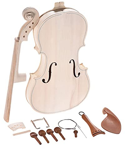DIY 4/4 Full Size Violin Kit Akustische Geige Aus Natürlichem Massivholz Mit EQ Fichtendecke Ahorn Hinterhals Griffbrett Saitenhalter Student Violine Violinen Bausatz (Color : Style 2)