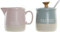 MGE - Azucarero con Tapa y Cucharilla + Mini Jarra de Leche - Lechera - Set de 2 Piezas para el Desayuno o Merienda - Jarra para Cremar - Dispensador de Especias o Salsas - Colores Pasteles