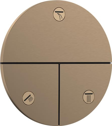 hansgrohe ShowerSelect Comfort S - Ventil für Unterputz-Montage von ShowerSelect Comfort Thermostaten (3 Verbraucher), Brushed Bronze