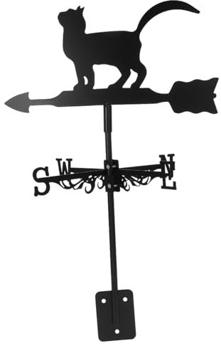 BESPORTBLE Girouette Chat Acier Inoxydable pour Jardin Indicateur De Direction du Vent Décoratif pour Terrasse Et Extérieur Résistant Aux Intempéries Et Facile à Installer