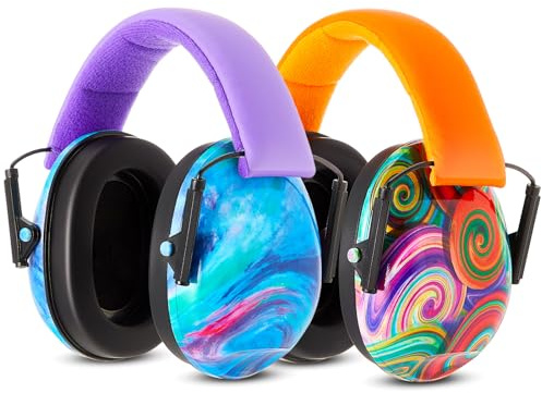Amylove 2 Pcs Noise Cancelling Headphones for Kids Ear Protection Ear Muffs Noise Reduction Adjustable 27db(Charming Style)
