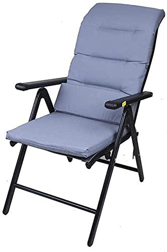 OEKOJK Liege-Klappstuhl Textoline Liegestuhl für den Garten, Klappstuhl, Strand-Sonnenliege, Liegestühle in Schwarz, wetterfester Klapphocker – 69 x 60 x 110 cm, Schwarz + Baumwollpolster charitable