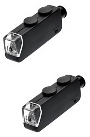 UKCOCO 2stücke Tragbares Lichtmikroskop Für Erwachsene Handheld Mikroskop Zur Schmuckbewertung Und Detailanalyse Schwarz Kompakt Und Leicht Für Unterwegs