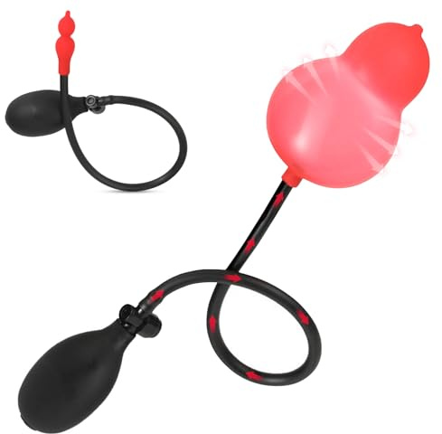 Aufblasbar Analplug mit Pumpe,Verstellbar Anal Plug Analkugeln für Vagina Anus Expansion Stimulation,Analspielzeuge Sexspielzeug für Schwule Männer und Frauen (Schwarz,rot)
