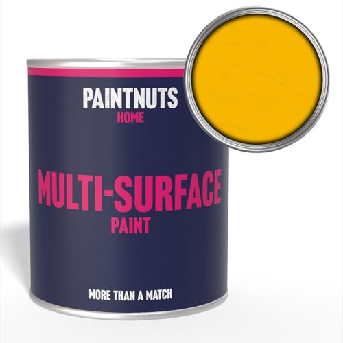 Paintnuts Multi-Surface Paint - RAL-1021 - COLZA YELLOW - 500ml Tin - Satin Finish