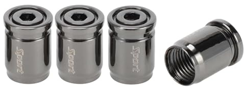 Partuto Tappi Valvola Universali Nero 1 Set Per Auto SUV Bici Inox