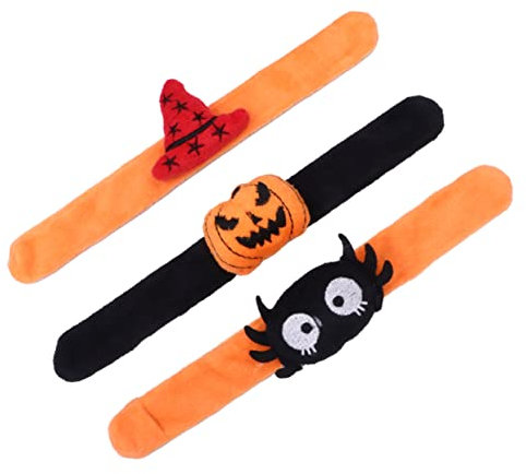 TOYANDONA 3st Halloween-ring Halloween-clap-armbänder Armband Für Kinder Laufende Armbänder Kinder-handgelenkleine Weiße Schlagarmbänder Masse Klappring Pailletten-armband Seidentuch