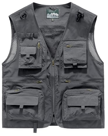 Acydar Men's Outdoor Fishing Work Safari Travel Photo Cargo Vest Outdoor Fishing Vest