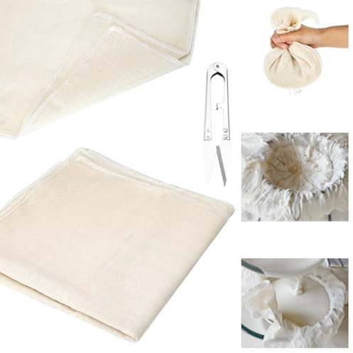 6 Stück Passiertuch, Käsetuch Waschbares Mulltuch Filtertuch Seihtuch Wiederverwendbar 50 x 50 cm zum Sieben für Hausgemachten Käse Obstsaft Gemüsesaft Nussmilch Joghurt Tofu Tee Suppe