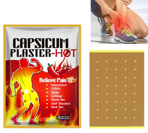 Wärmepflaster für Capsaicin, Linderung von Muskelverspannungen, Wärmepflaster für den Körper, Capsaicin-Patch, Halswirbelsäule, 24 Stück