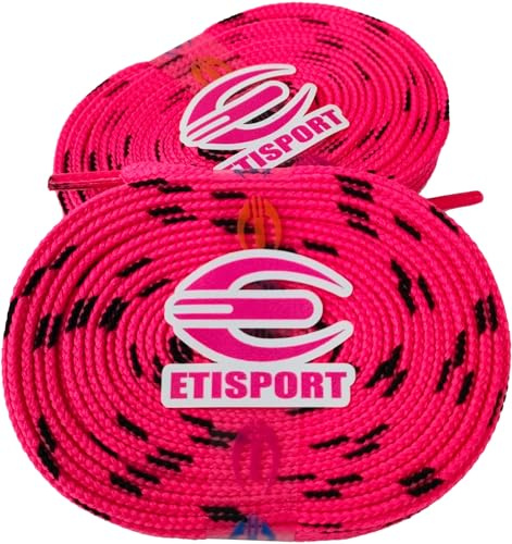 ETISPORT Paar professionelle flache Schnürsenkel für Hockey- und Schlittschuhe und Riemen mit Rollen. Beständig. Länge jeweils 3 m | 118in.