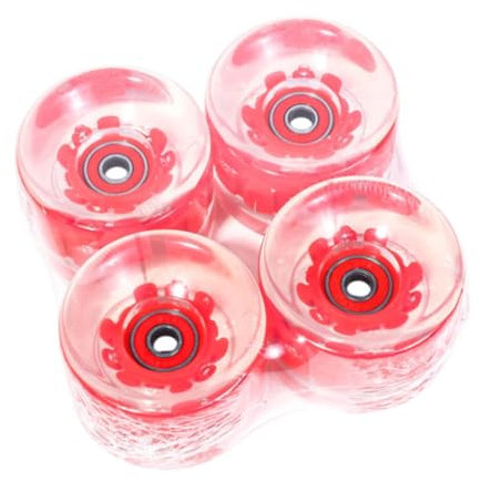Ronyme 4 Stücke Skateboardräder leuchten leuchtende transparente PU -Rollers Longboard -Räder, Rot