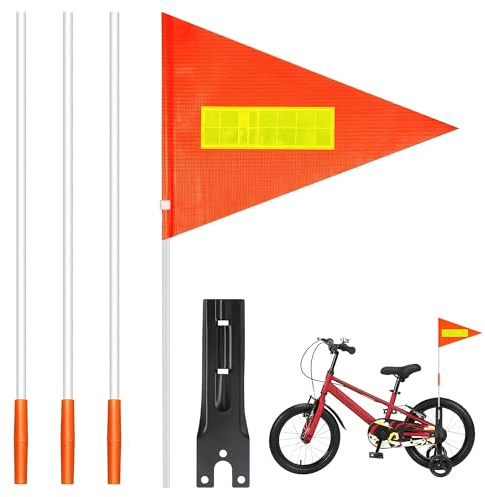 INCETUE Fahrrad Wimpel Sicherheitswimpel – Reflektierende Fahrradfahne für Fahrradanhänger, Hohe Sichtbarkeit Fahne für mehr Sicherheit beim Radfahren