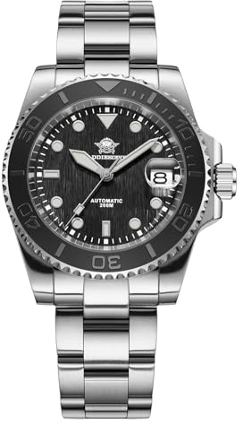 ADDIESDIVE Reloj automático Hombre BGW9 Luminoso Cristal de Zafiro Buceo 200m Relojes analógico Hombre con Pulsera de Acero Inoxidable AD2087