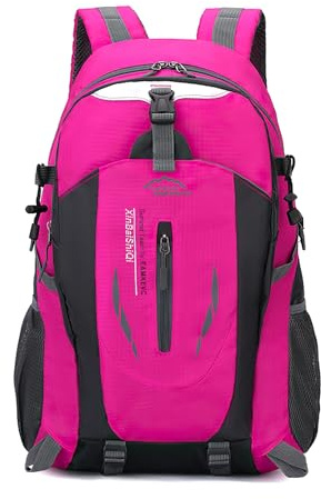 AONEGOLD Wanderrucksack 40L Herre Damen Leicht Trekkingrucksack Wasserdicht Wandern Rucksack mit Reflexstreifen Multifunktions Reiserucksack Outdoor Sportrucksack (Rosa)