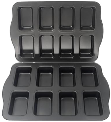 Bakexcel Mini Loaf Pans 2-Pack Nonstick 8-Cup Capacity, Carbon Steel Baking Pans for Mini Banana Bread, Pound Cakes, and Meatloaf