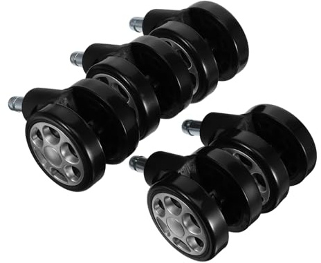 SHINEOFI 5pcs Gaming Chair Wheels Rolling Chair Wheels Replacement Office Caster Swivel Caster with Side Brake Office Brake Bell Glides for Black