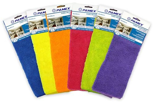 PAMEX Paños Limpieza Cocina Reutilizables Trapos Cristales Resistentes Cristales Bayetas Microfibra Alta Absorción Bayetas Cocina Bayeta Microfibra 12 Unidades 30x40 cm Colores Surtidos