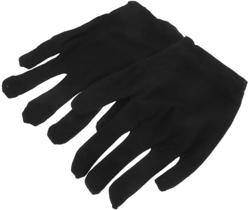 Toddmomy 6 Pairs Black Cotton Work Gloves Industrial Labor Protection Thickened Breathable Sleeping Gloves for Women Men Suitable for Cutting Coin Handling Jewelry Inspection