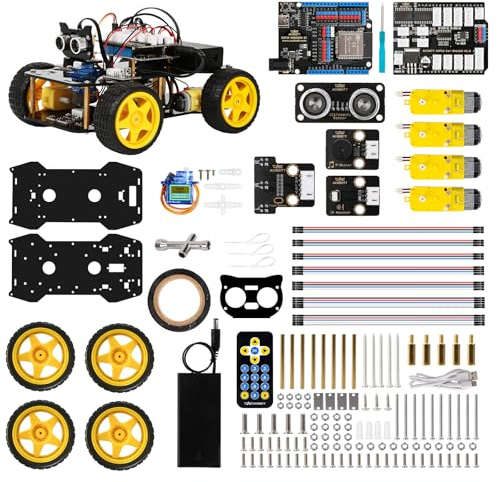 ACEBOTT Roboter Bausatz für Kinder 8-12 Jahren, Roboter Kinder kompatibel mit Arduino und Scratch, Roboter Spielzeug mit Fernbedienung und App Steuerung, Geschenk für Jungen und Jugendliche