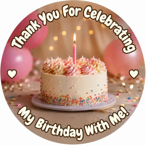 120 Personalised Stickers Labels Custom Stickers Circle 37 mm Logo Stickers Personalised Make Your Own Stickers for Birthday Party Bags Thank You Reward