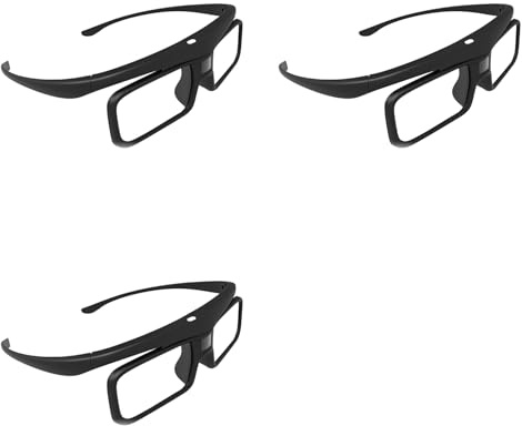 Vjsujehgy 3X per Occhiali 3D DLP Link Active Shutter, Ricaricabili Tramite USB, per Proiettore DLP Home Cinema. Non Adatti A Tutti I Televisori.