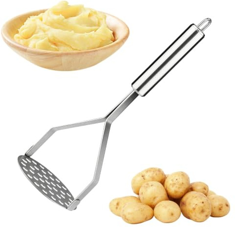 Stainless Steel Potato Masher, Labor-Saving Heavy Duty Potato Ricer, | Easy Clean Kitchen Food Masher for Vegetables Fruits Mashed