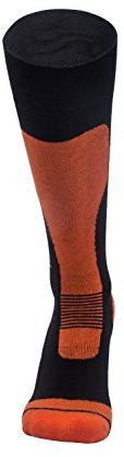 Barrageon 1 Paar Skisocken für Herren Jungen Snowboardsocken Outdoor Sportsocken (XM6107) - Schwarz/Orange(EU 40-43)